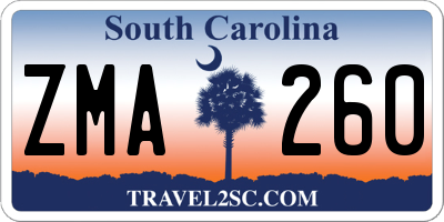 SC license plate ZMA260