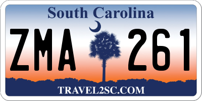 SC license plate ZMA261