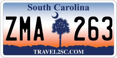 SC license plate ZMA263