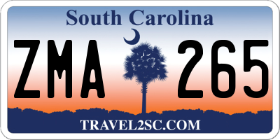 SC license plate ZMA265
