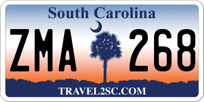 SC license plate ZMA268