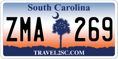 SC license plate ZMA269
