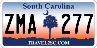 SC license plate ZMA277