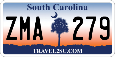 SC license plate ZMA279