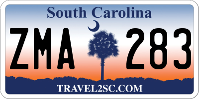 SC license plate ZMA283