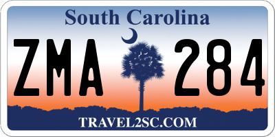 SC license plate ZMA284