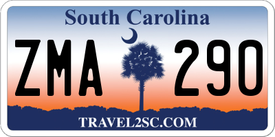 SC license plate ZMA290