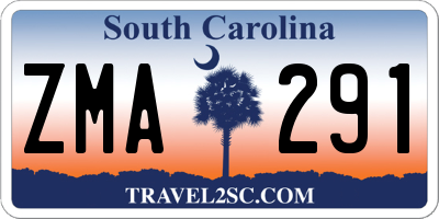 SC license plate ZMA291