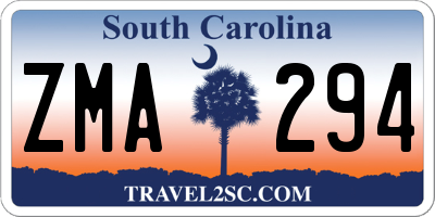 SC license plate ZMA294