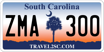 SC license plate ZMA300