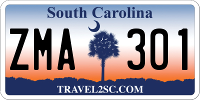SC license plate ZMA301