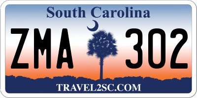 SC license plate ZMA302