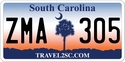 SC license plate ZMA305