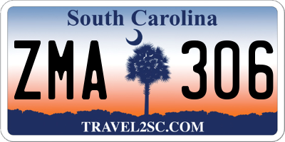 SC license plate ZMA306