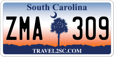 SC license plate ZMA309