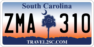 SC license plate ZMA310