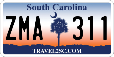 SC license plate ZMA311