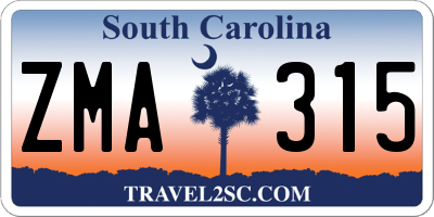 SC license plate ZMA315