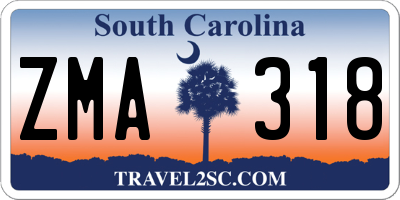 SC license plate ZMA318