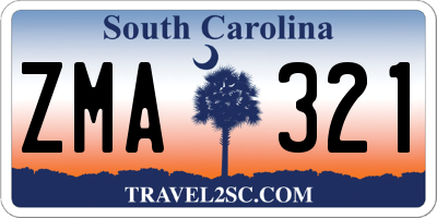 SC license plate ZMA321