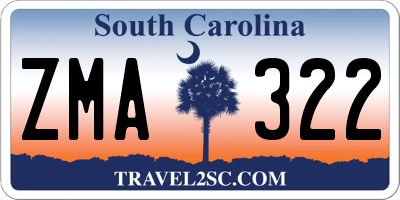SC license plate ZMA322
