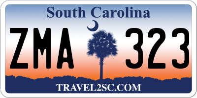 SC license plate ZMA323