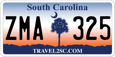 SC license plate ZMA325