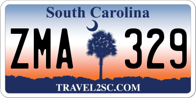 SC license plate ZMA329