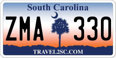 SC license plate ZMA330
