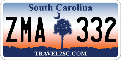 SC license plate ZMA332
