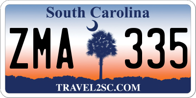 SC license plate ZMA335