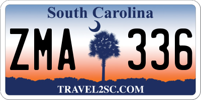 SC license plate ZMA336