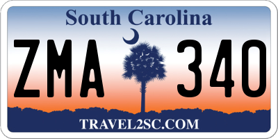 SC license plate ZMA340
