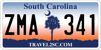 SC license plate ZMA341