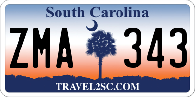 SC license plate ZMA343