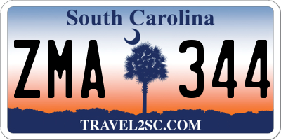 SC license plate ZMA344