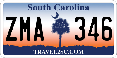 SC license plate ZMA346