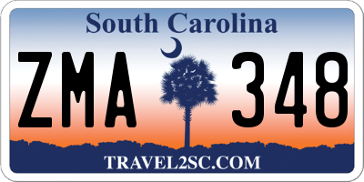 SC license plate ZMA348