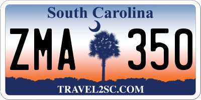 SC license plate ZMA350