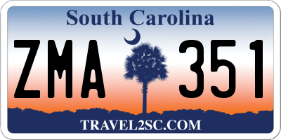 SC license plate ZMA351