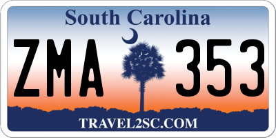 SC license plate ZMA353
