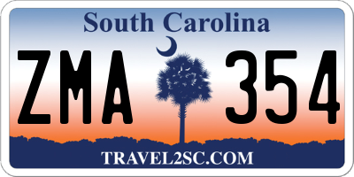 SC license plate ZMA354
