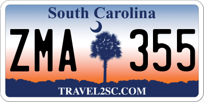 SC license plate ZMA355