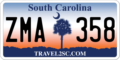 SC license plate ZMA358