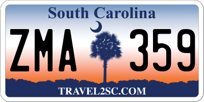 SC license plate ZMA359