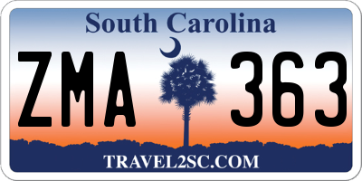 SC license plate ZMA363