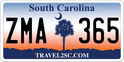 SC license plate ZMA365