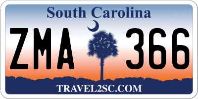 SC license plate ZMA366