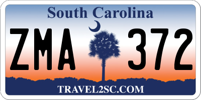SC license plate ZMA372