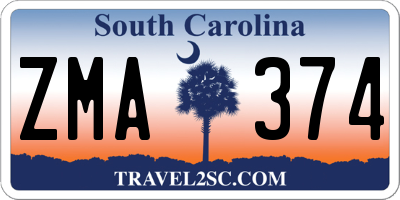 SC license plate ZMA374